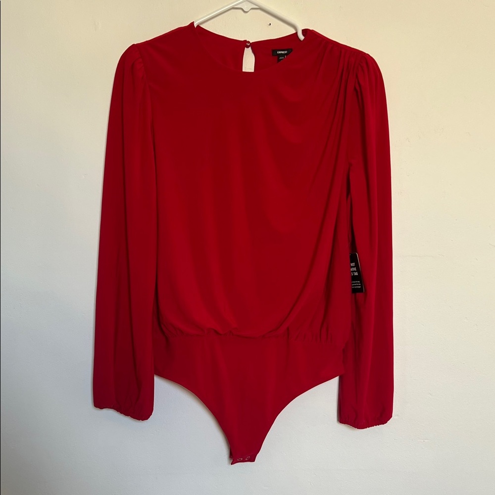 Express Red Long Sleeve Bodysuit